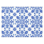 Mediterranean Portuguese Blue Tile テーブルクロス (正面(横))