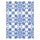 Mediterranean Portuguese Blue Tile テーブルクロス (正面)