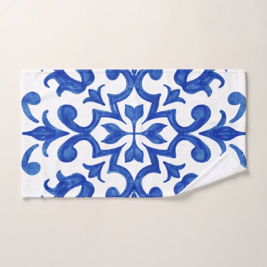 Mediterranean Portuguese Blue Tile バスタオルセット (ハンドタオル)