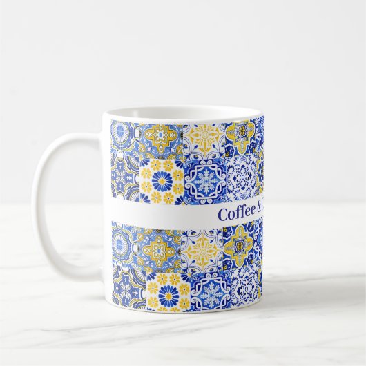 Mediterranean / Retro style mug コーヒーマグカップ (左)