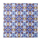 Mediterranean Royal Mosaic Blue and Gold Ceramic タイル (正面)