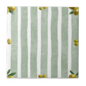 Mediterranean Sage Green Stripe Pattern Olive タイル (正面)