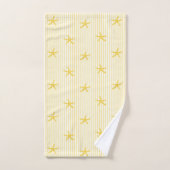 Mediterranean Seaside Starfish Stripe Lemon Yellow バスタオルセット (ハンドタオル)