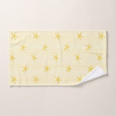 Mediterranean Seaside Starfish Stripe Lemon Yellow バスタオルセット (ハンドタオル)