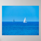Mediterranean Serenity: Sailboats on the Horizon ポスター (正面)