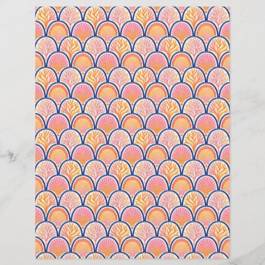 Mediterranean Shells and Seagrass Scrapbook Paper (裏面)