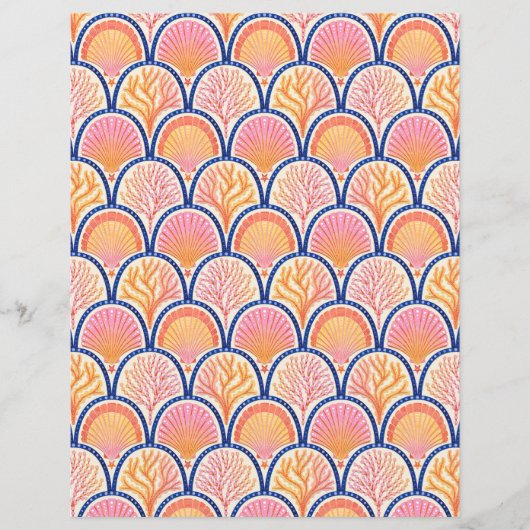 Mediterranean Shells and Seagrass Scrapbook Paper (正面)