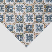 Mediterranean Spanish Tile Pattern Gold Blue 薄葉紙 (詳細)