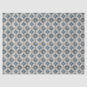 Mediterranean Spanish Tile Pattern Gold Blue 薄葉紙 (正面)