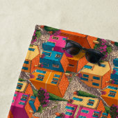 Mediterranean Streets — Colorful Houses Pattern ビーチタオル (インサイチュ)