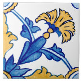Mediterranean style Azur yellow blue big pattern タイル (正面)