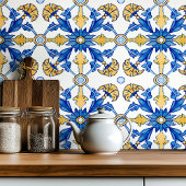 Mediterranean style Azur yellow blue big pattern タイル