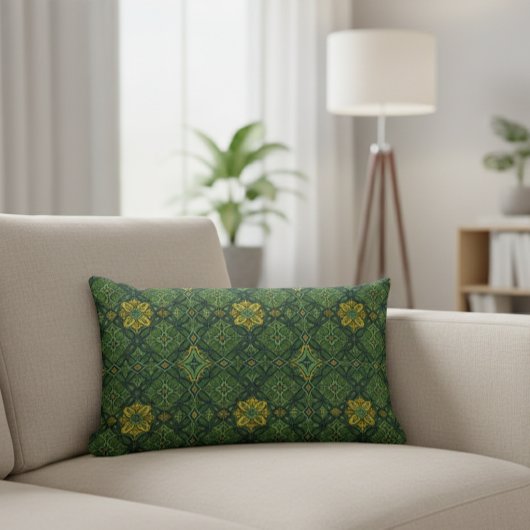 Mediterranean Style Decorative Cushion - Green ランバークッション