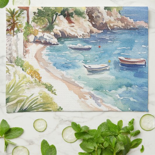 Mediterranean Summer キッチンタオル (折り畳み)