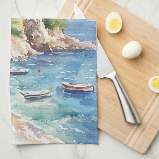 Mediterranean Summer キッチンタオル (四つ折り)