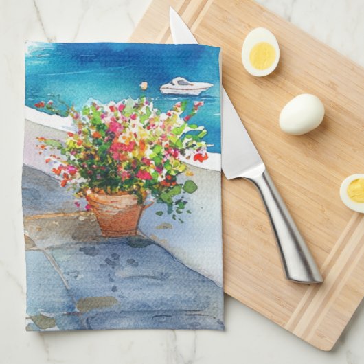 Mediterranean Summer キッチンタオル (四つ折り)