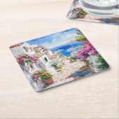 Mediterranean Summer スクエアペーパーコースター (アングル)