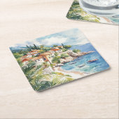 Mediterranean Summer スクエアペーパーコースター (アングル)