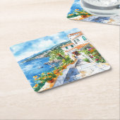 Mediterranean Summer スクエアペーパーコースター (アングル)