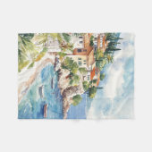 Mediterranean Summer フリースブランケット (正面(横))