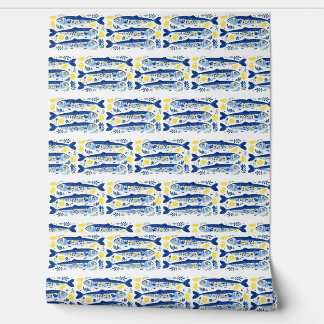Mediterranean Summer Blue and Yellow Sardines 壁紙