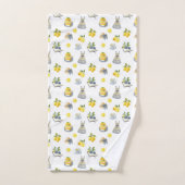 Mediterranean Summer Lemon Pattern バスタオルセット (ハンドタオル)