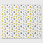 Mediterranean Summer Lemon Pattern  ラッピングペーパー (フラット)