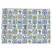 Mediterranean Summer Lemon Pattern  ラージペーパーバッグ (裏面)