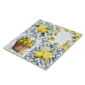 Mediterranean Summer Lemon Pattern Ceramic Tile タイル (側面)
