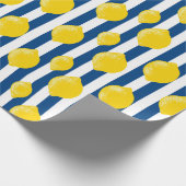 Mediterranean Summer Stripes and Lemons ラッピングペーパー (角)