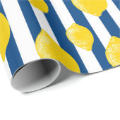 Mediterranean Summer Stripes and Lemons ラッピングペーパー (ロールコーナー)