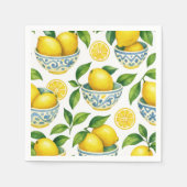 Mediterranean Summer Watercolor スタンダードカクテルナプキン (正面)