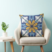 Mediterranean Talavera Tile Pillow クッション (椅子)