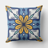 Mediterranean Talavera Tile Pillow クッション (裏面)