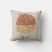 Mediterranean Terracotta Amphora Linen Throw クッション (正面)