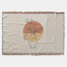 Mediterranean Terracotta Amphora Luxury Woven スローブランケット