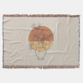 Mediterranean Terracotta Amphora Luxury Woven スローブランケット