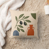 Mediterranean Terracotta Amphora Olive Cushion クッション (ブランケット)