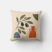 Mediterranean Terracotta Amphora Olive Cushion クッション (正面)
