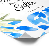 Mediterranean Tile Lemon Cards & Gifts Sign ポスター (角)