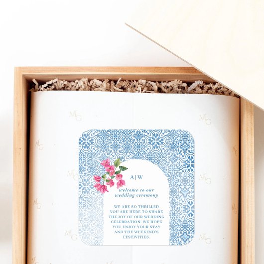 Mediterranean tile pattern スクエアシール