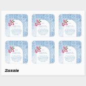 Mediterranean tile pattern スクエアシール (シート)