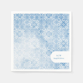 Mediterranean tile pattern スタンダードカクテルナプキン