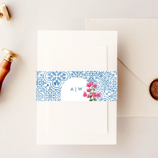 Mediterranean tile pattern 招待状ベリーバンド