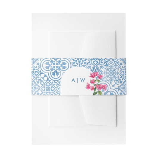 Mediterranean tile pattern 招待状ベリーバンド (正面例)