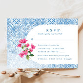 Mediterranean tile pattern RSVP Response Card