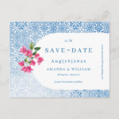 Mediterranean tile pattern Save the Date Post Card ポストカード (正面)