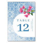 Mediterranean tile pattern Table Number card テーブルナンバー (正面)