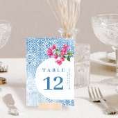 Mediterranean tile pattern Table Number card テーブルナンバー