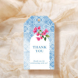 Mediterranean tile pattern Thank you ギフトタグ